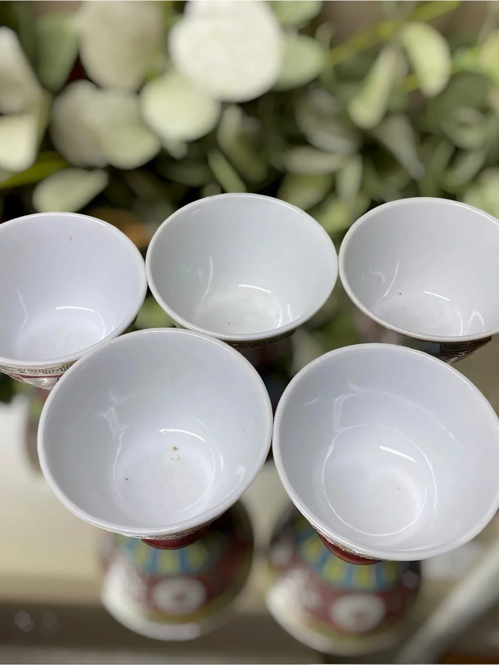 Vintage Chinese Famille Rose Pink Longevity Tea Set Teapot Cups